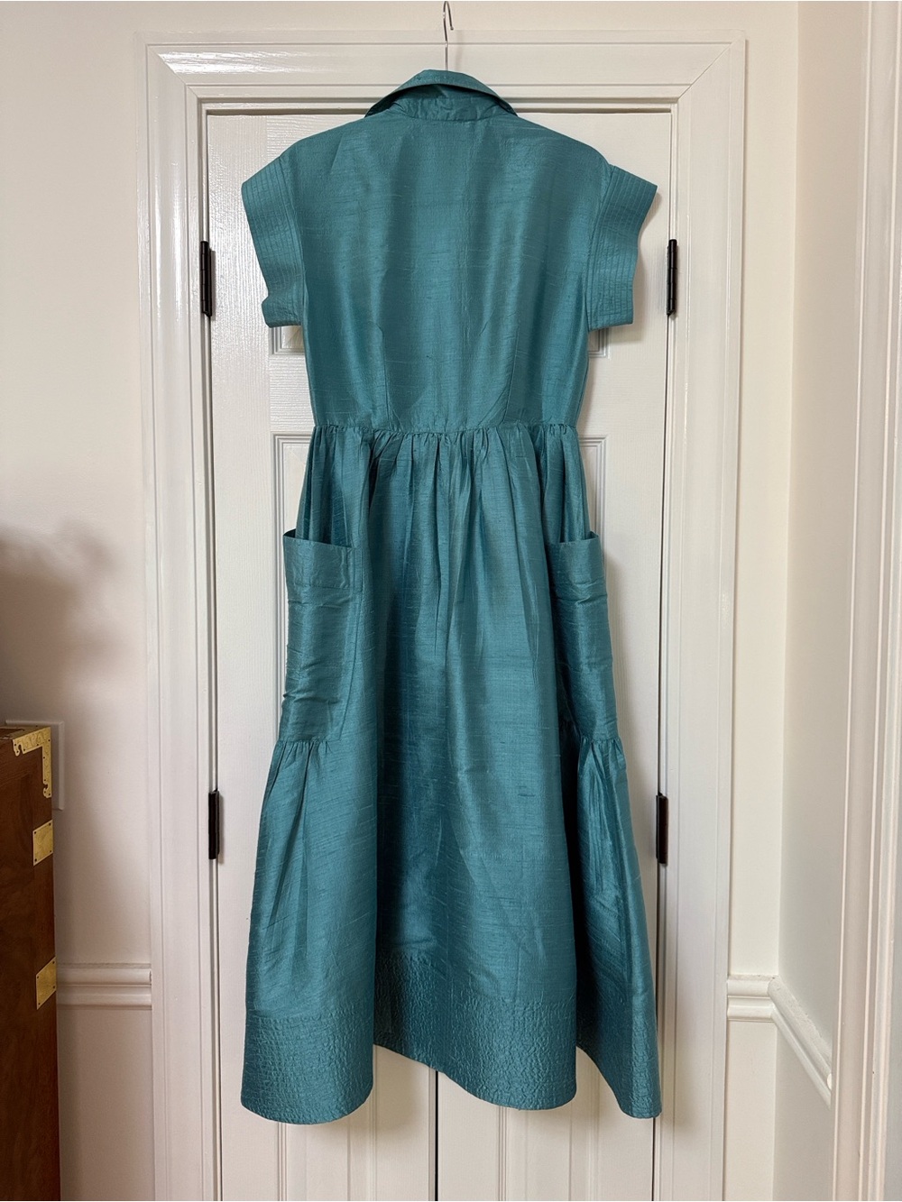 NWT Julia Amory Silk Dupioni Betty Dress in Ocean - Sz. Small - Picture 9 of 11
